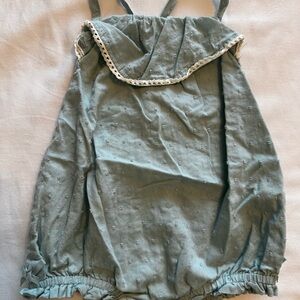 Blue Jumpsuit with Elastic Cuffs